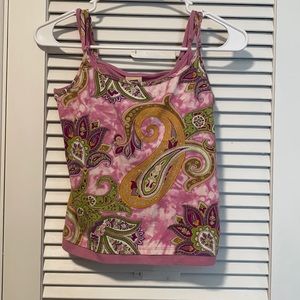 S Vintage Faded Glory tie dye paisley tank top